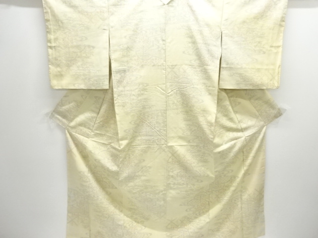 草花模様織り出し十日町紬着物